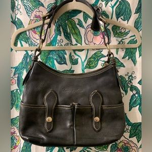 Dooney & Bourke Vintage Black Leather Shoulder Bag